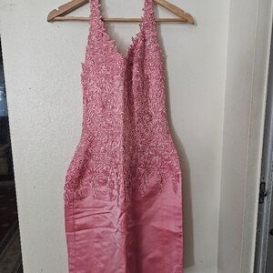 Elegant Pink Lace Dress